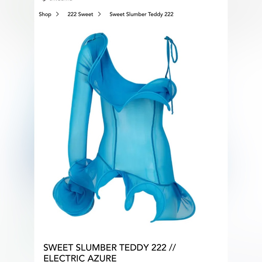 NEW Laina Rauma Dress: Sweet Slumber Teddy Electric Azure (vibrant blue) US XL